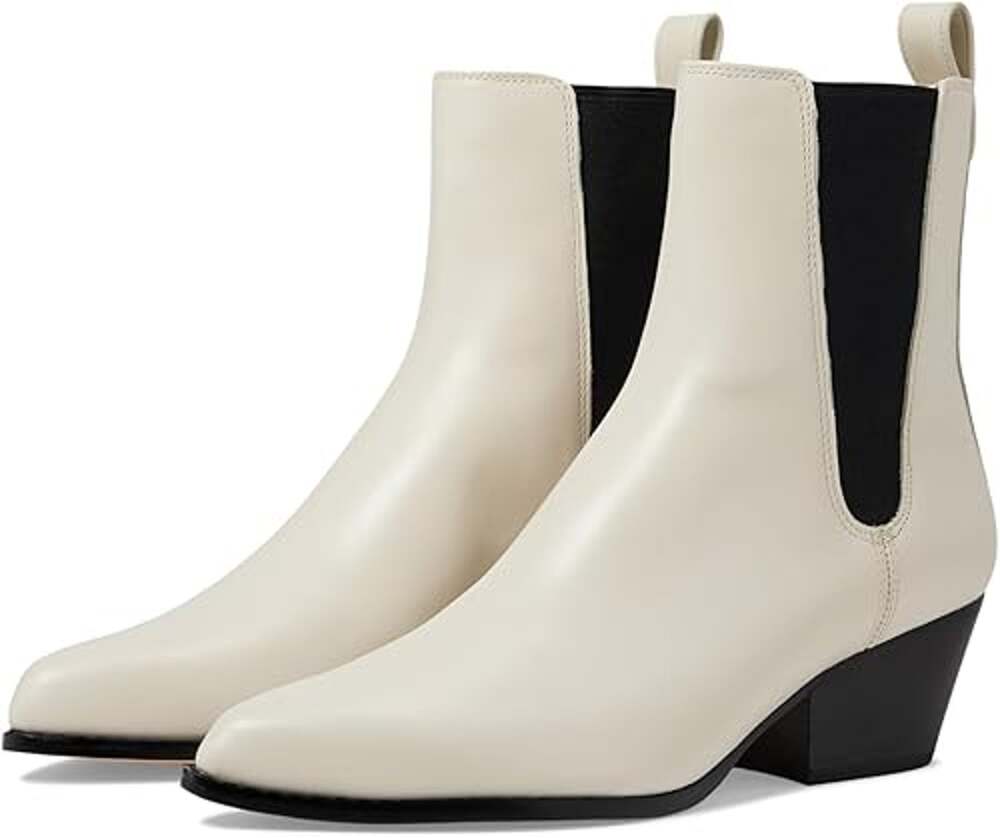 Michael Kors Kinlee Leather Chelsea Ankle Boot Cream Size 7.5M New